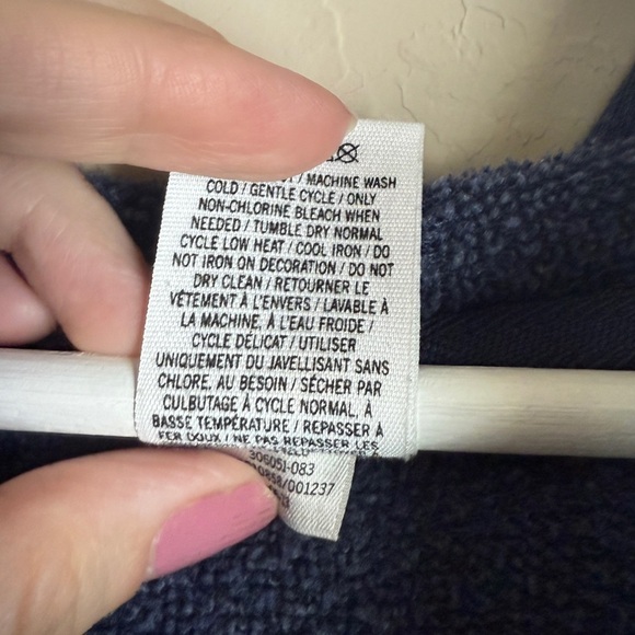 VS Pink Blue Pink Hoodie Satin Logo Drawstring Women’s XS - Picture 10 of 10